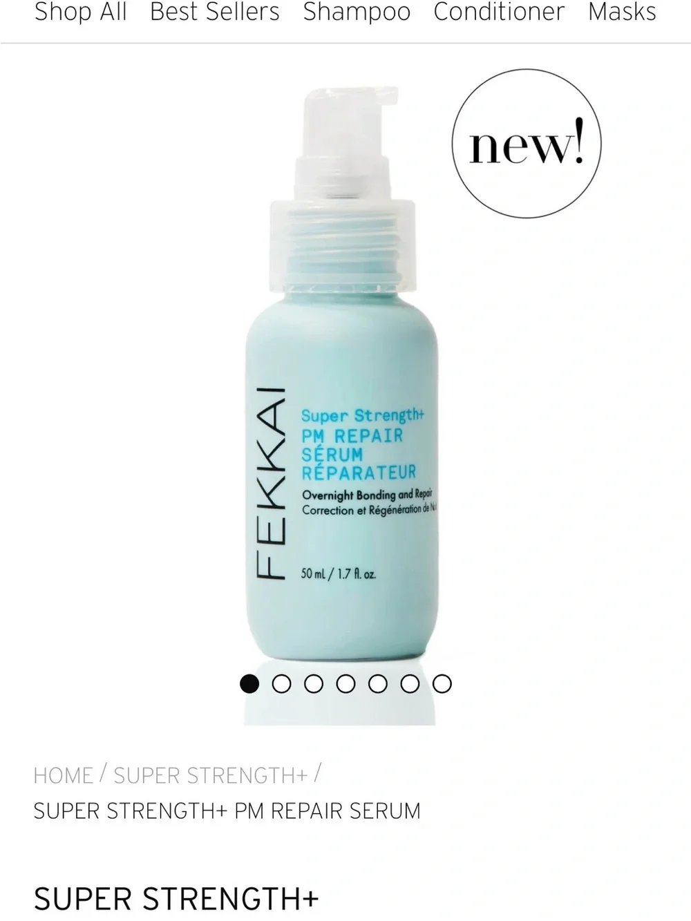 Fekkai Super Strength PM Repair Serum — Light Blue Overnight Hair Serum